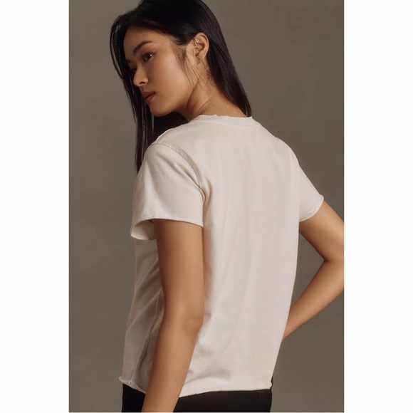 Anthropologie x Lou Lou Avenue Size S Off White Graphic print Short Sleeve Top - Picture 7 of 7